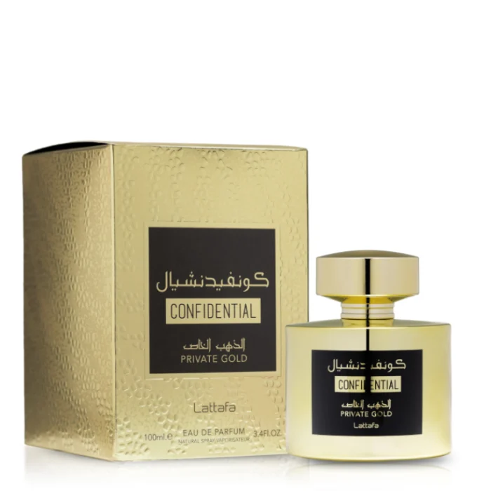 Confidential Private Gold Lattafa Parfum homme et femme prix maroc